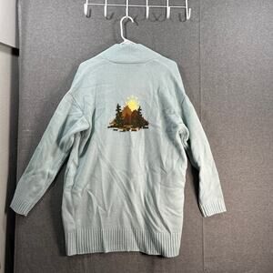 Candace Cameron Bure Regular bvelty Cardigan lacial Blue Size Medium